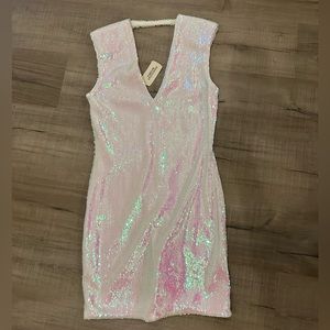 Forever 21 pink/cream sequin mini dress